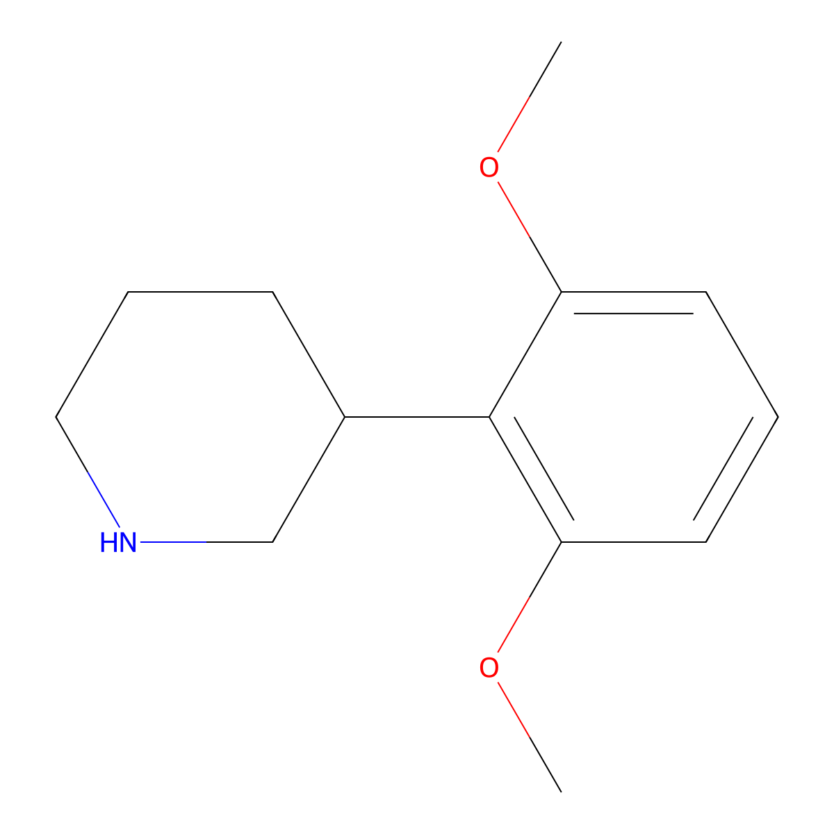 3-(2,6-Dimethoxyphenyl)piperidine molecular structure, CAS 1044768-98-0