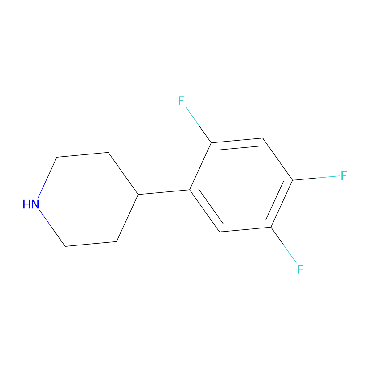 4-(2,4,5-Trifluorophenyl)piperidine molecular structure, CAS 1044769-01-8