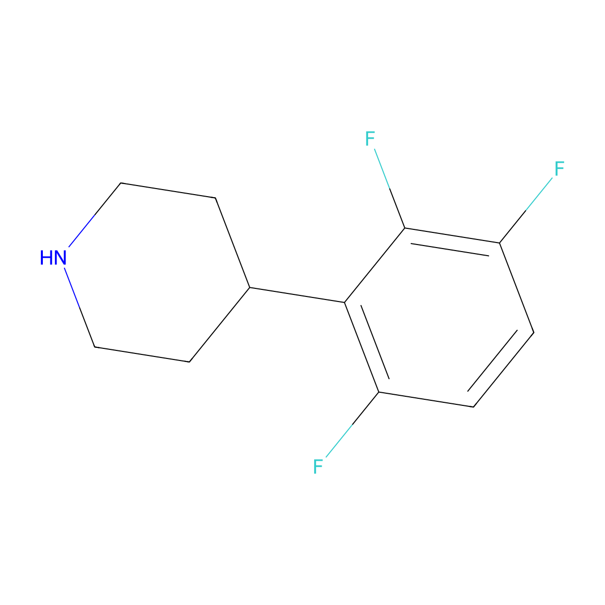 4-(2,3,6-Trifluorophenyl)piperidine molecular structure, CAS 1044769-03-0
