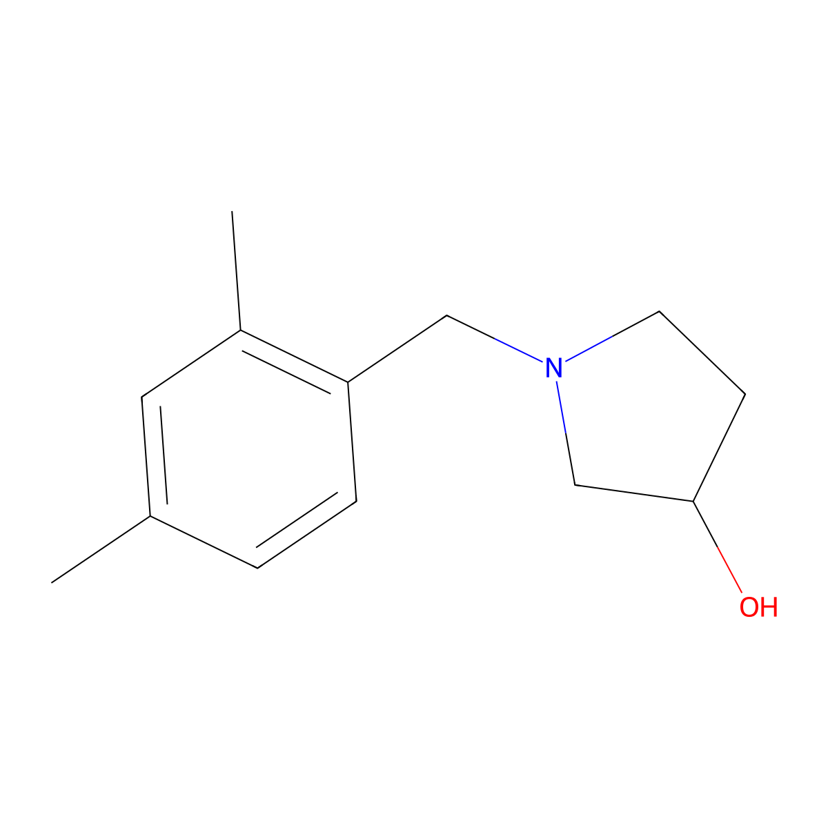 1-[(2,4-Dimethylphenyl)methyl]pyrrolidin-3-ol molecular structure, CAS 1044769-29-0