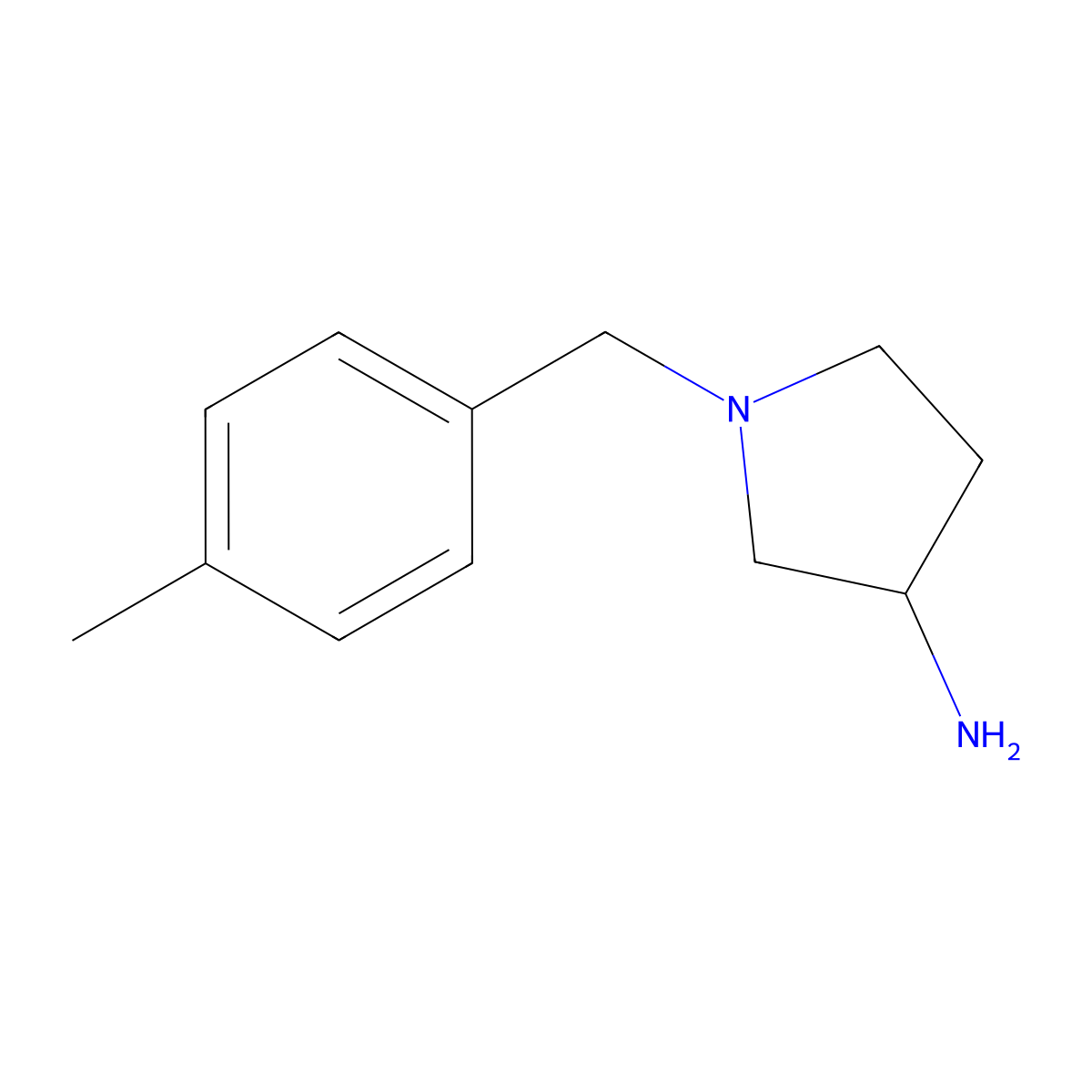 1-((4-Methylphenyl)methyl)pyrrolidin-3-amine molecular structure, CAS 1044769-59-6