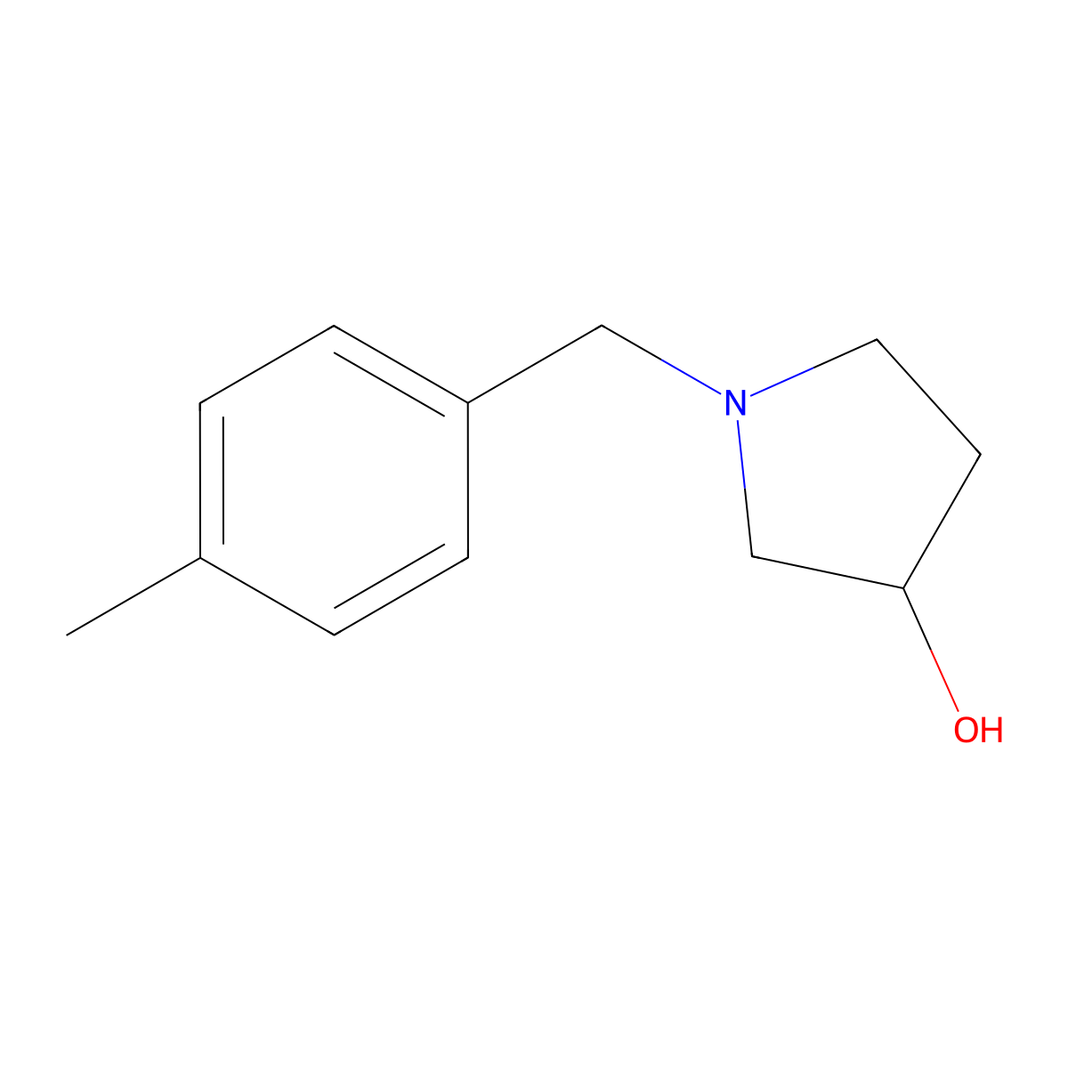 1-[(4-Methylphenyl)methyl]pyrrolidin-3-ol molecular structure, CAS 1044769-60-9
