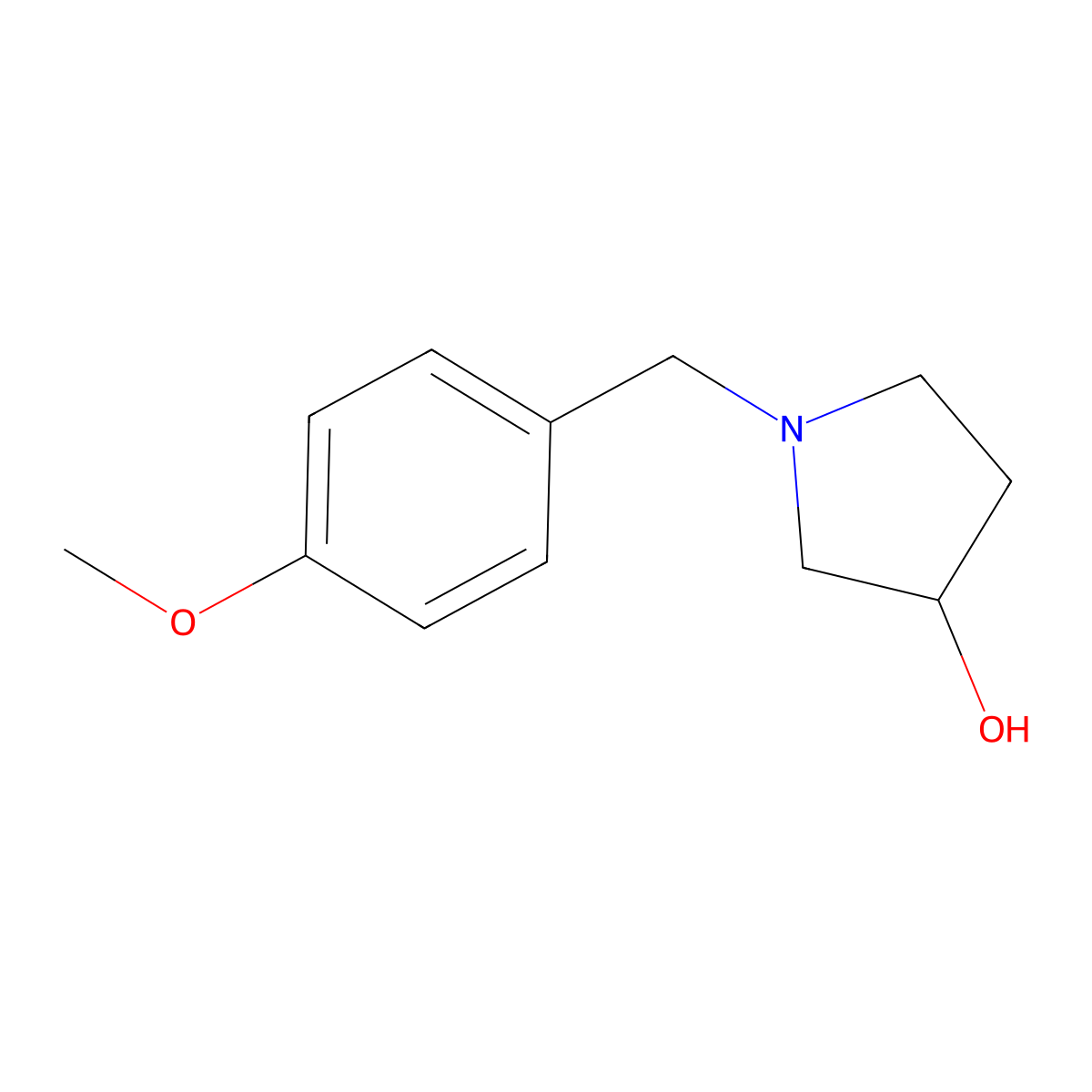1-(4-Methoxybenzyl)pyrrolidin-3-ol molecular structure, CAS 1044769-71-2