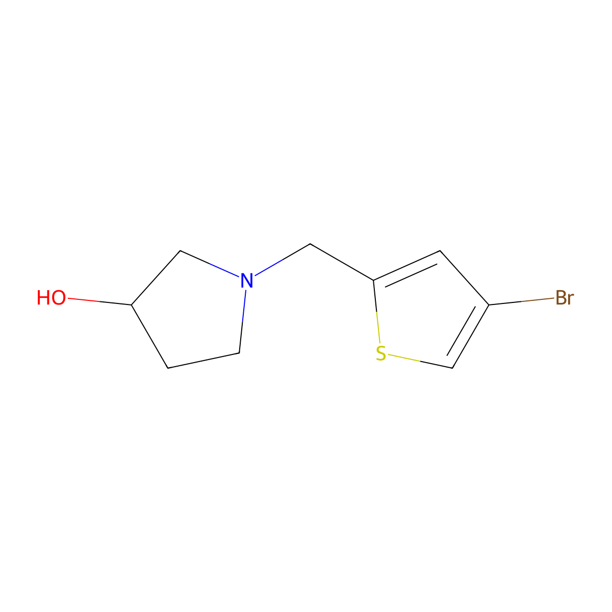 1-[(4-Bromothiophen-2-yl)methyl]pyrrolidin-3-ol molecular structure, CAS 1044770-11-7