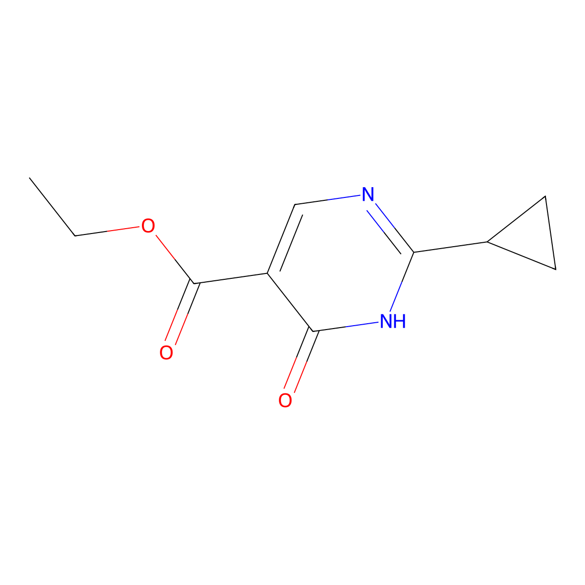 Ethyl 2-Cyclopropyl-6-oxo-1,6-dihydropyrimidine-5-carboxylate molecular structure, CAS 1044770-39-9