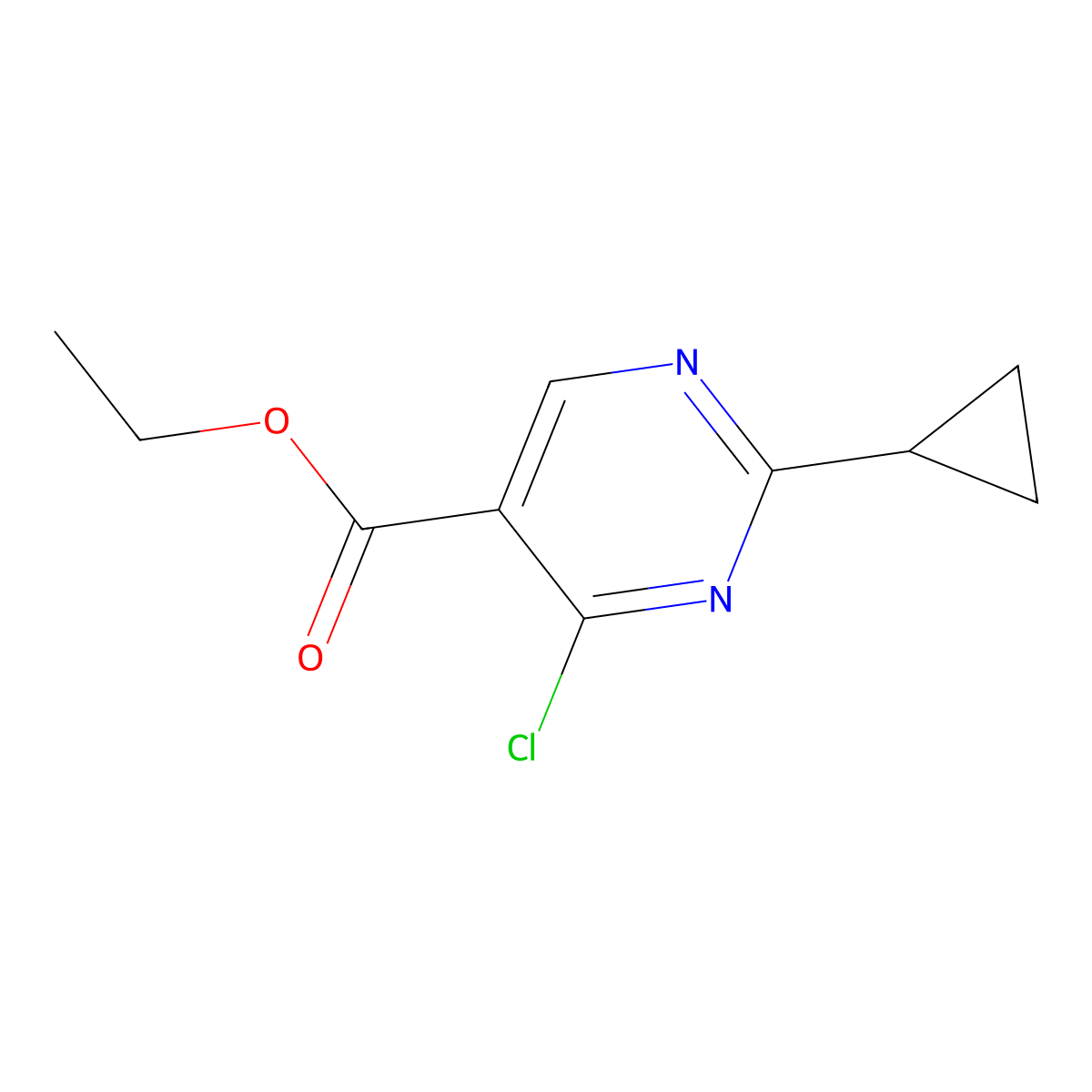 Ethyl 4-chloro-2-cyclopropylpyrimidine-5-carboxylate molecular structure, CAS 1044770-40-2