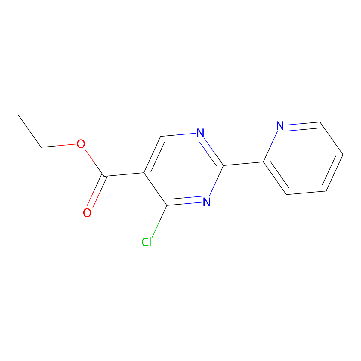 Ethyl 4-chloro-2-(pyridin-2-yl)pyrimidine-5-carboxylate molecular structure, CAS 1044770-41-3
