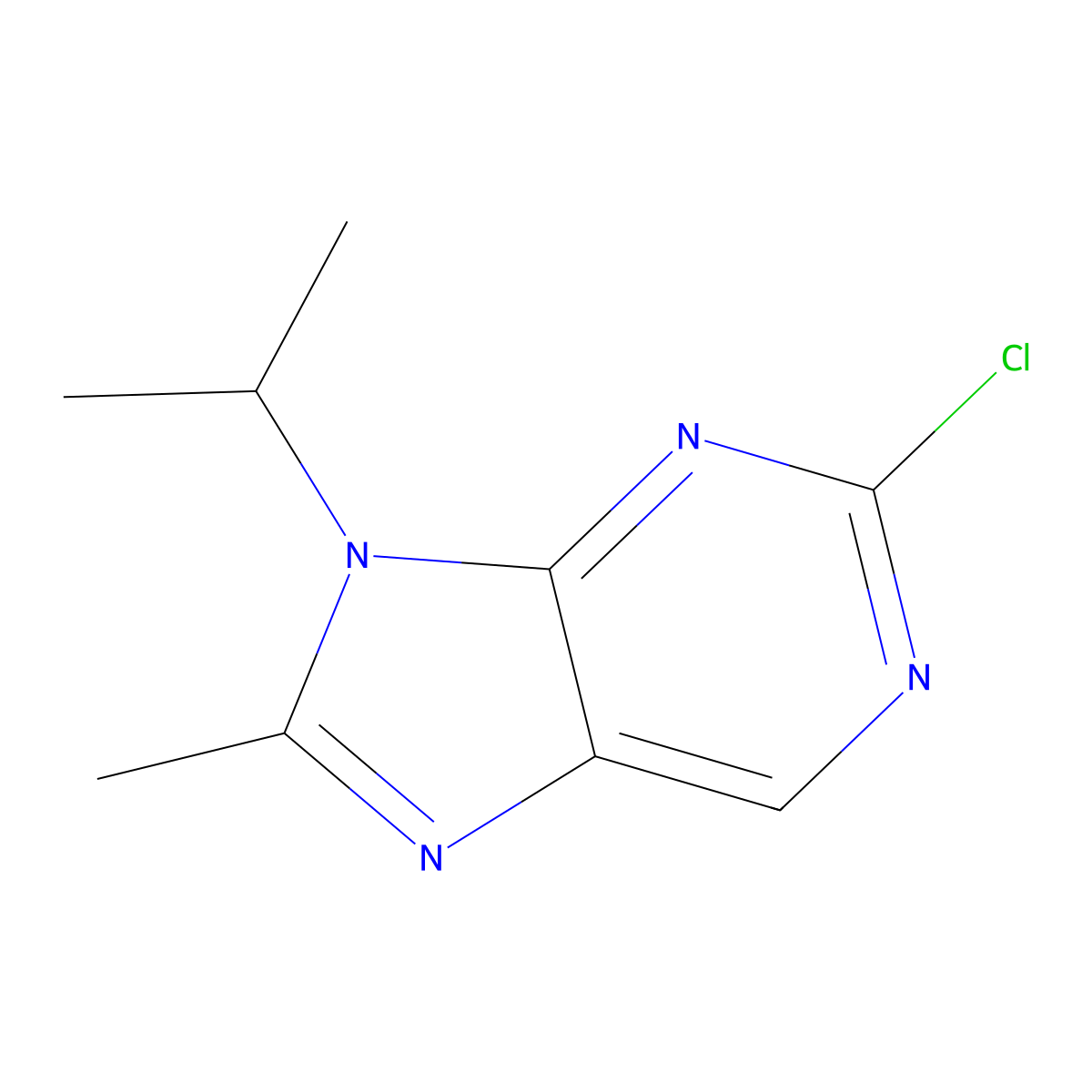 2-chloro-8-methyl-9-(propan-2-yl)-9H-purine molecular structure, CAS 1044770-67-3