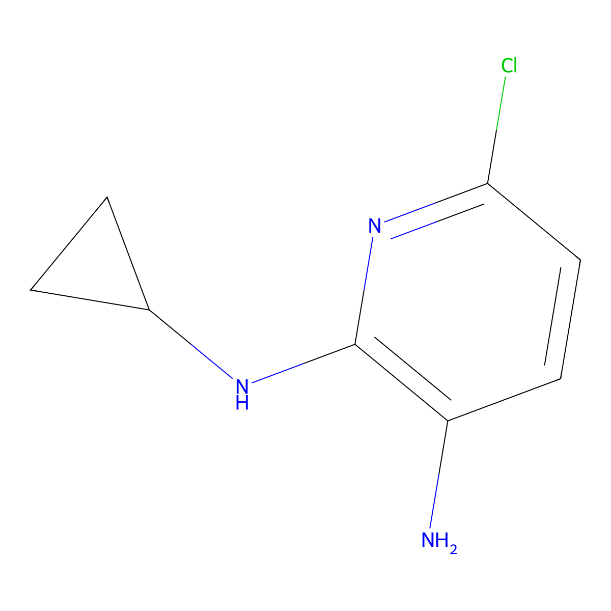6-chloro-N2-cyclopropylpyridine-2,3-diamine molecular structure, CAS 1044770-73-1