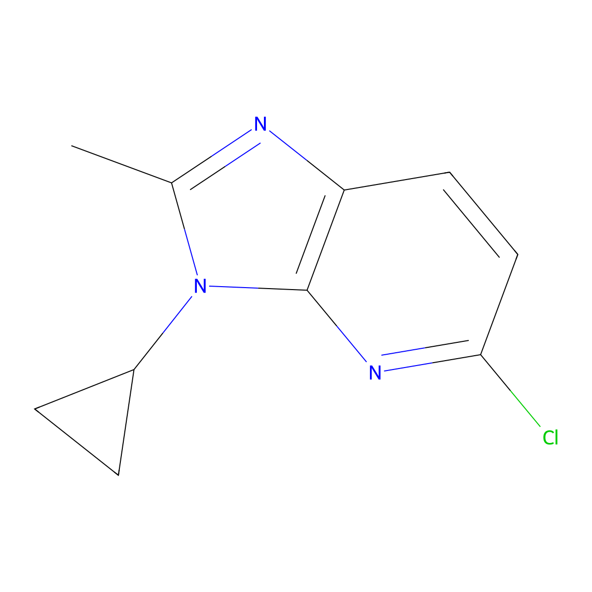 5-chloro-3-cyclopropyl-2-methyl-3H-imidazo[4,5-b]pyridine molecular structure, CAS 1044770-75-3