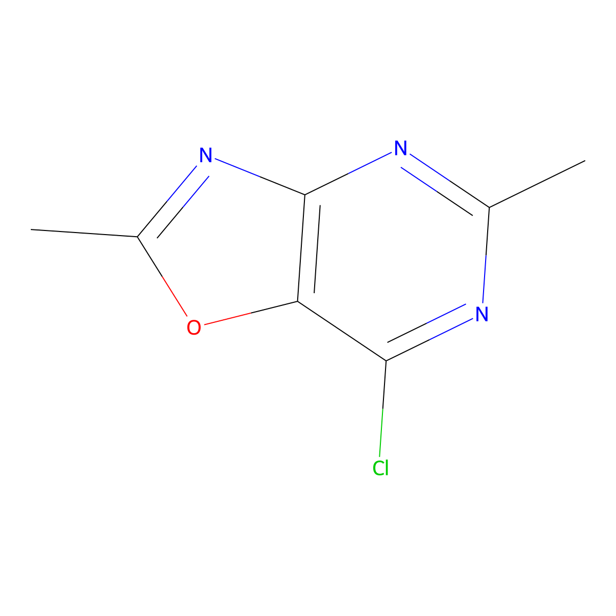 7-Chloro-2,5-dimethyl-[1,3]oxazolo[4,5-d]pyrimidine molecular structure, CAS 1044771-34-7