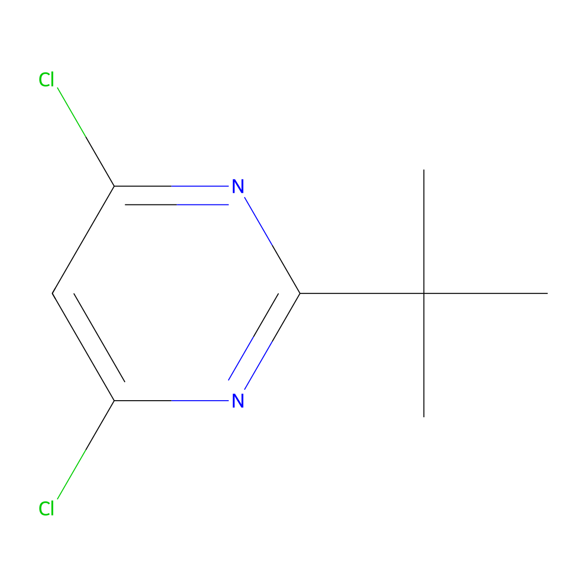 2-(tert-Butyl)-4,6-dichloropyrimidine molecular structure, CAS 1044771-51-8