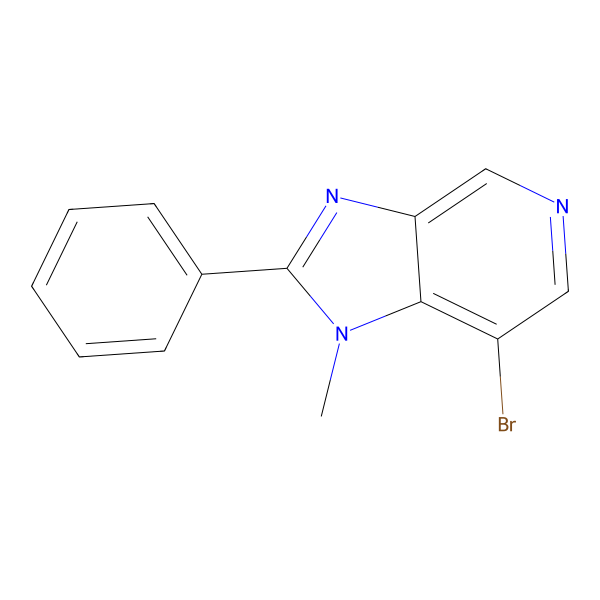 7-Bromo-1-methyl-2-phenyl-1H-imidazo[4,5-c]pyridine molecular structure, CAS 1044772-00-0