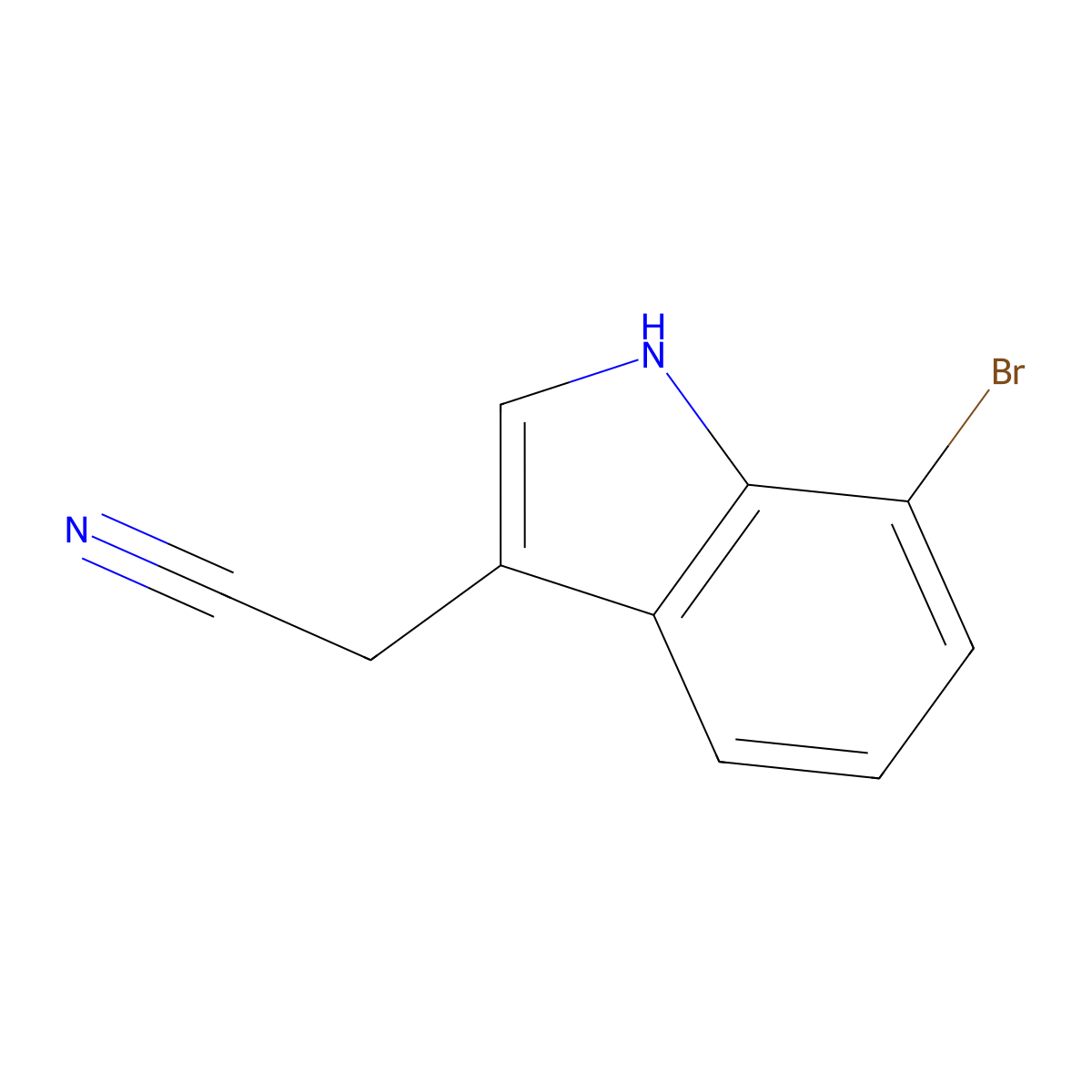 2-(7-bromo-1H-indol-3-yl)acetonitrile molecular structure, CAS 1044772-58-8