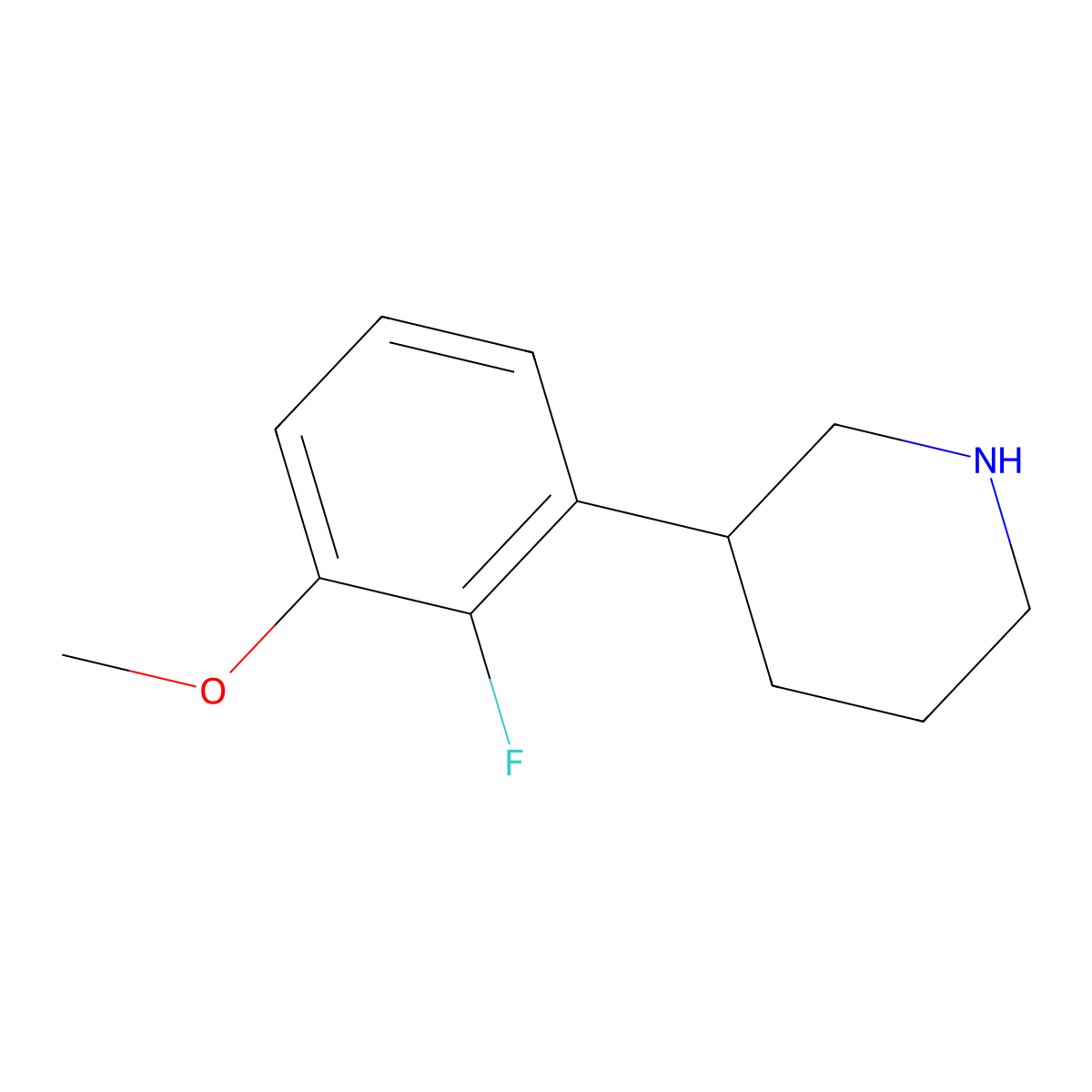 3-(2-Fluoro-3-methoxyphenyl)piperidine molecular structure, CAS 1044773-68-3