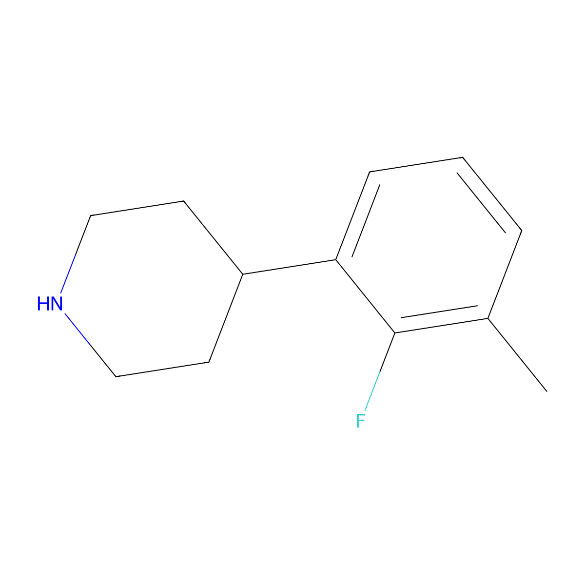 4-(2-Fluoro-3-methylphenyl)piperidine molecular structure, CAS 1044773-84-3