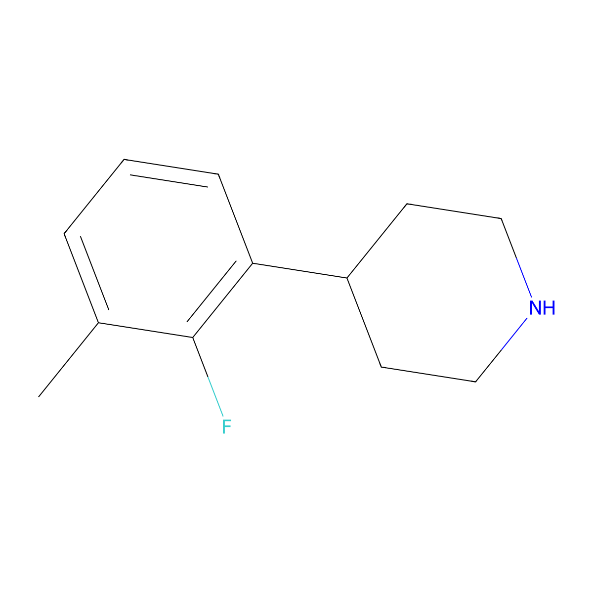 4-(2-Fluoro-3-methylphenyl)piperidine molecular structure, CAS 1044773-84-3