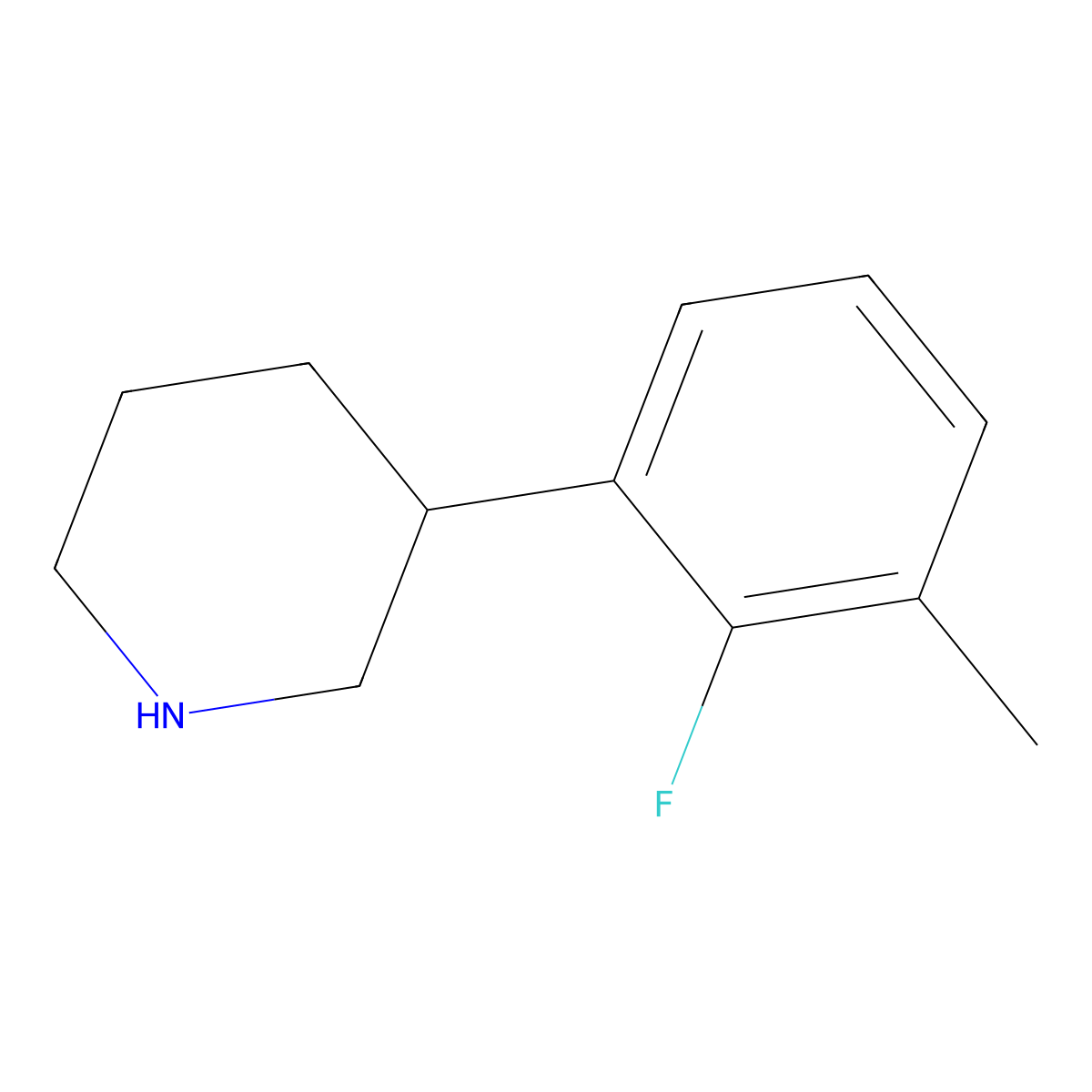 3-(2-Fluoro-3-methylphenyl)piperidine molecular structure, CAS 1044773-85-4