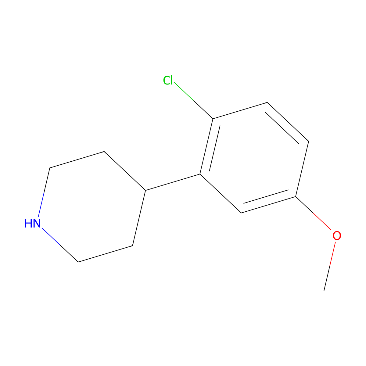 4-(2-Chloro-5-methoxyphenyl)piperidine molecular structure, CAS 1044773-88-7