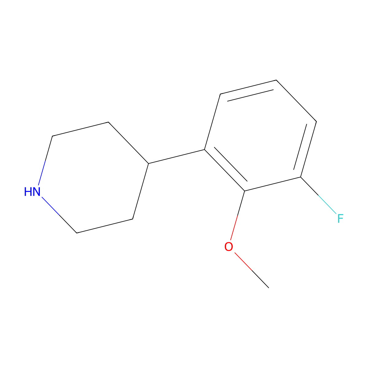 4-(3-Fluoro-2-methoxyphenyl)piperidine molecular structure, CAS 1044773-92-3