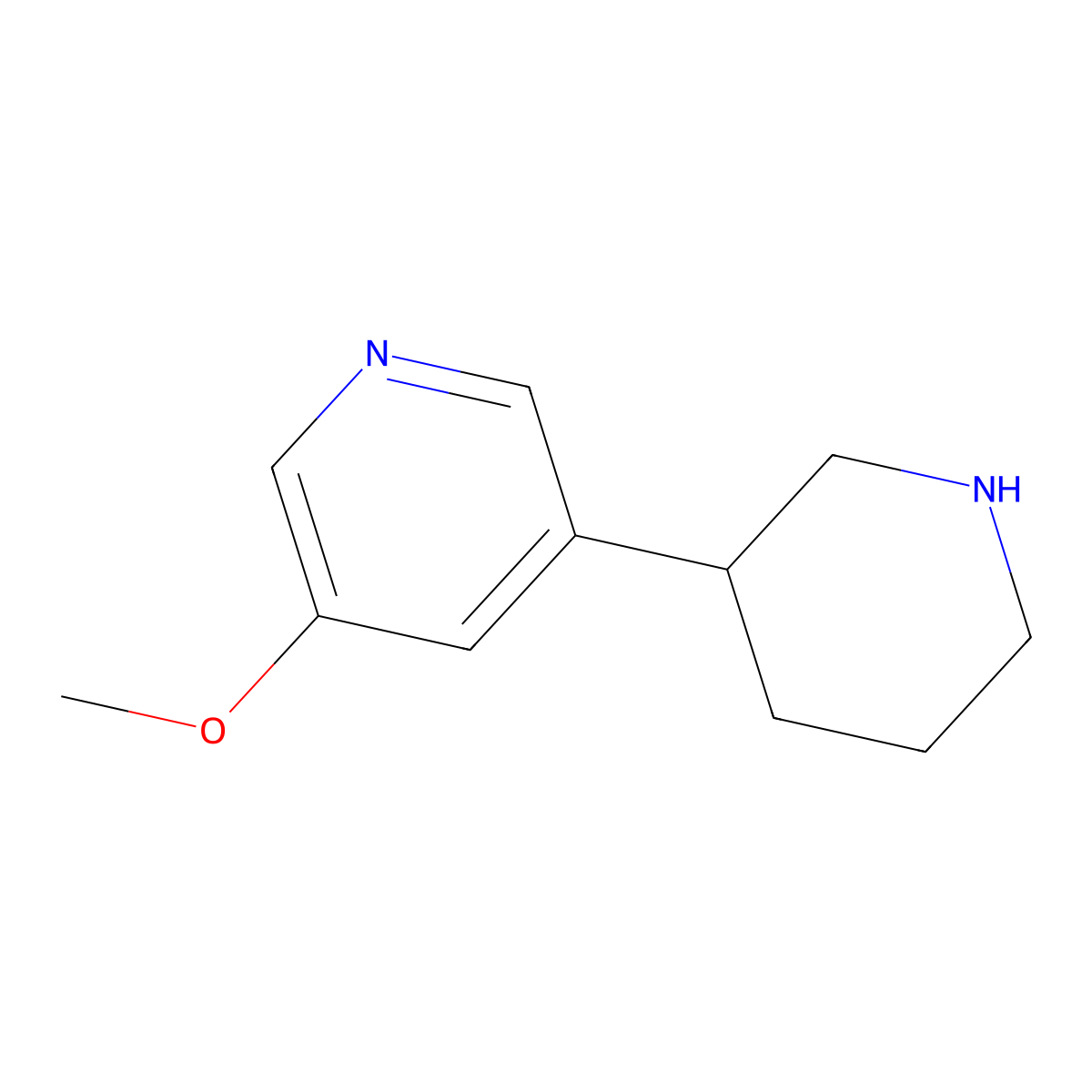 3-Methoxy-5-(piperidin-3-yl)pyridine molecular structure, CAS 1044773-96-7