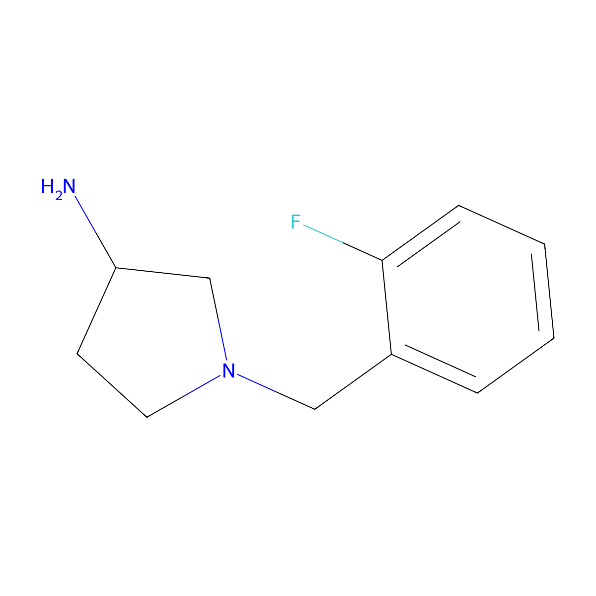 1-[(2-Fluorophenyl)methyl]pyrrolidin-3-amine molecular structure, CAS 1044774-00-6