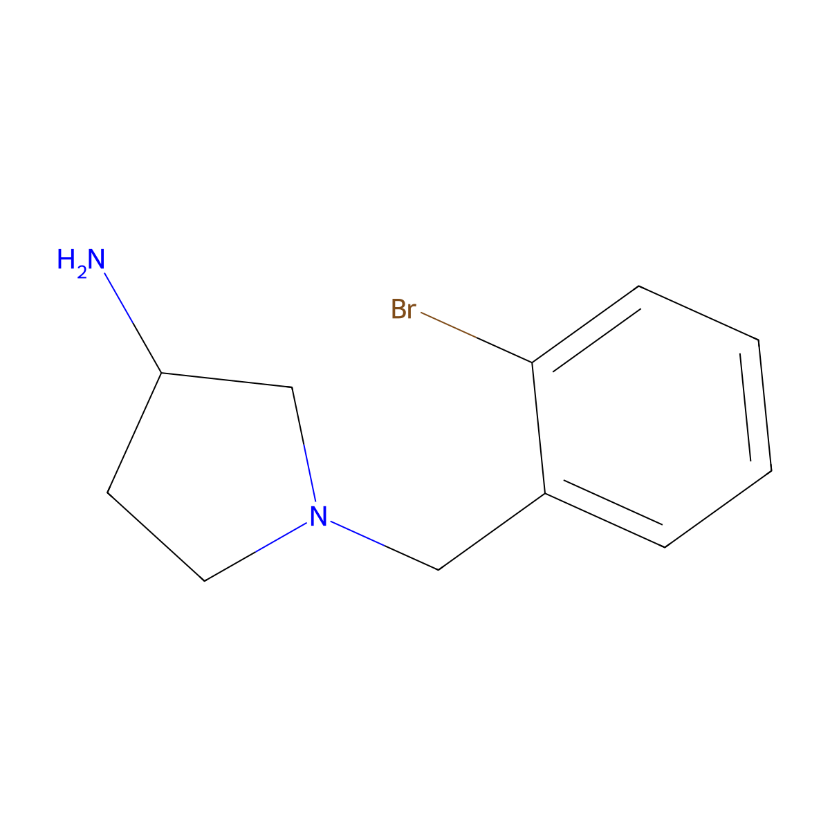 1-(2-Bromobenzyl)pyrrolidin-3-amine molecular structure, CAS 1044774-01-7
