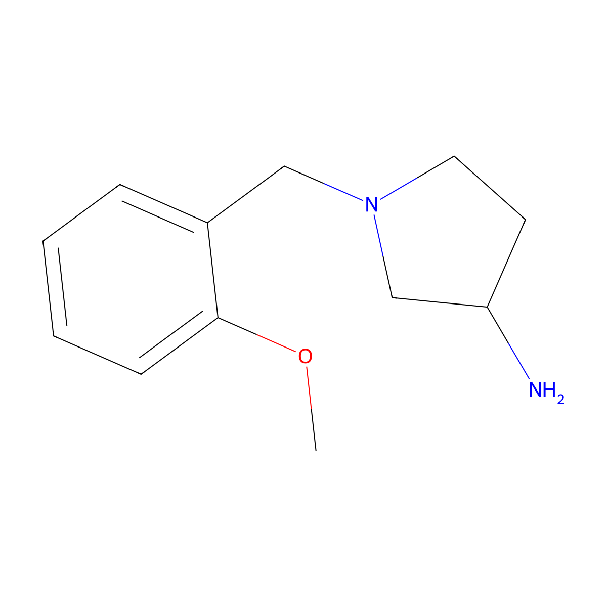 1-(2-Methoxybenzyl)pyrrolidin-3-amine molecular structure, CAS 1044774-09-5
