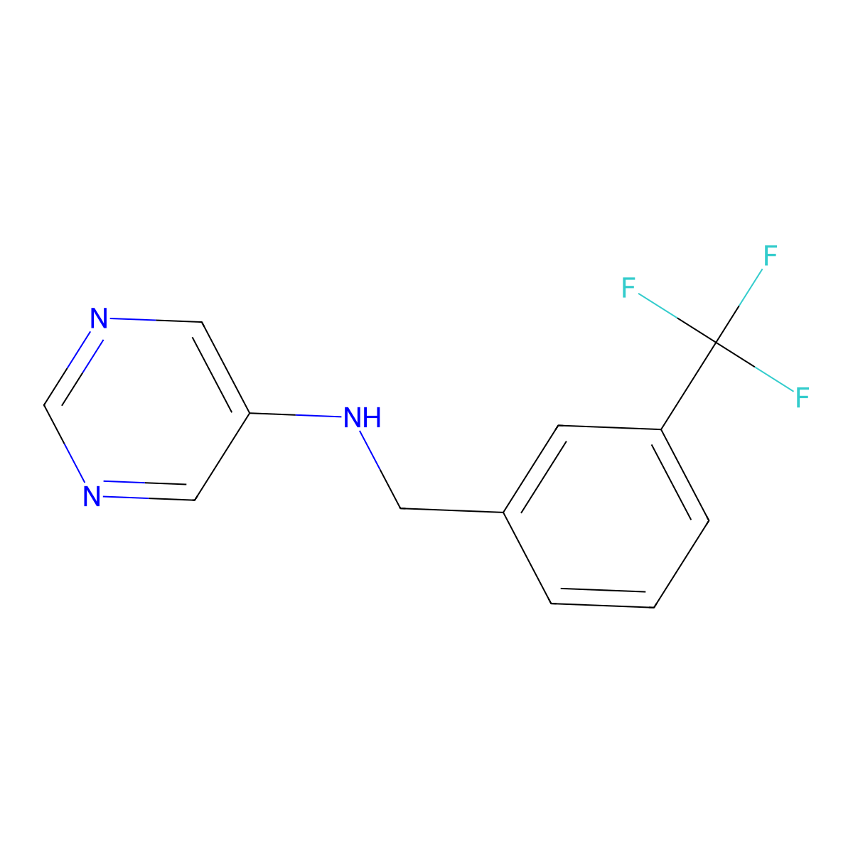N-[[3-(Trifluoromethyl)phenyl]methyl]-5-pyrimidinamine molecular structure, CAS 104479-79-0