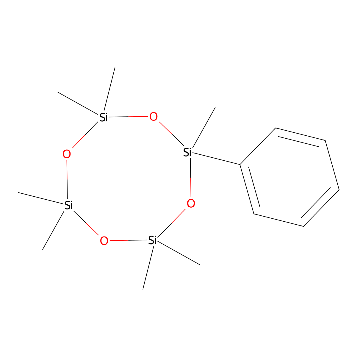 Monophenylheptamethylcyclotetrasiloxane molecular structure, CAS 10448-09-6