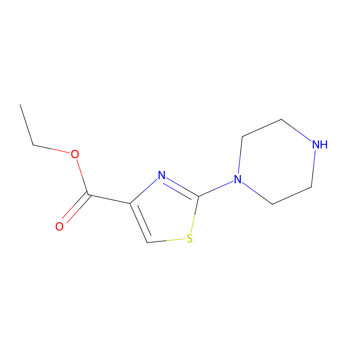 Ethyl 2-piperazin-1-yl-thiazole-4-carboxylate molecular structure, CAS 104481-24-5