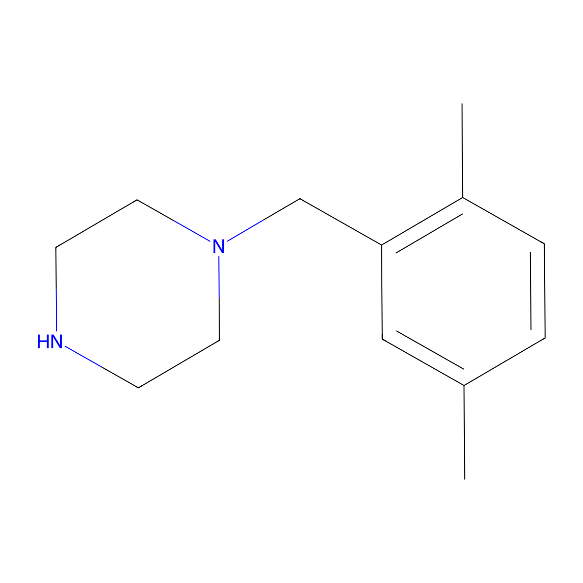 1-(2,5-Dimethyl-benzyl)piperazine molecular structure, CAS 104481-67-6