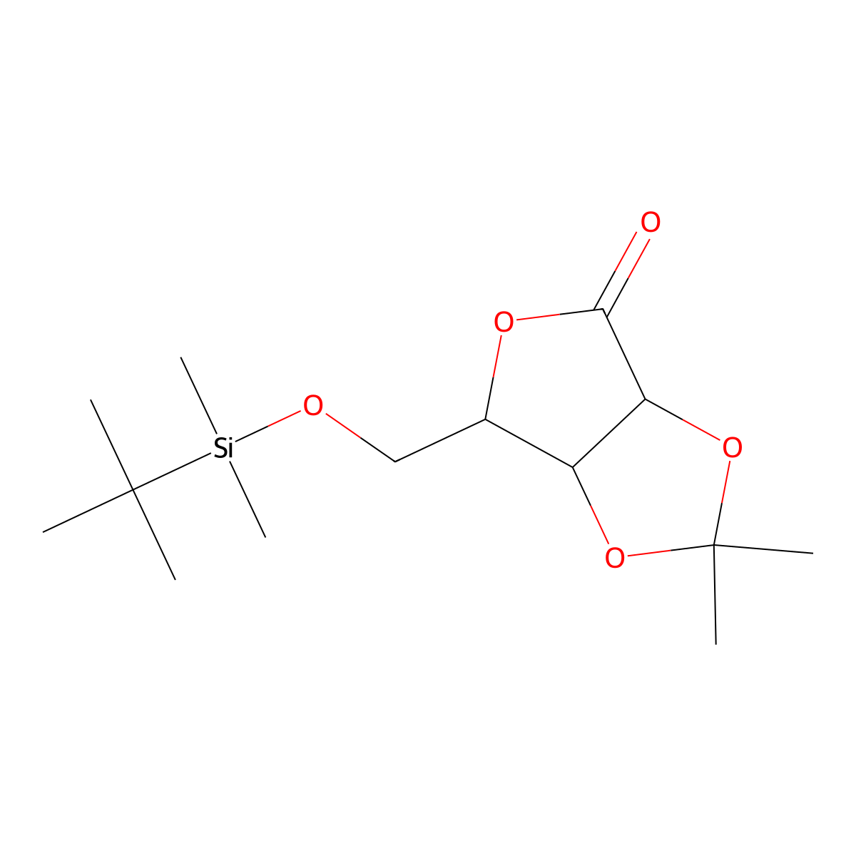 6-[[tert-butyl(dimethyl)silyl]oxymethyl]-2,2-dimethyl-6,6a-dihydro-3aH-furo[3,4-d][1,3]dioxol-4-one molecular structure, CAS 1044813-00-4