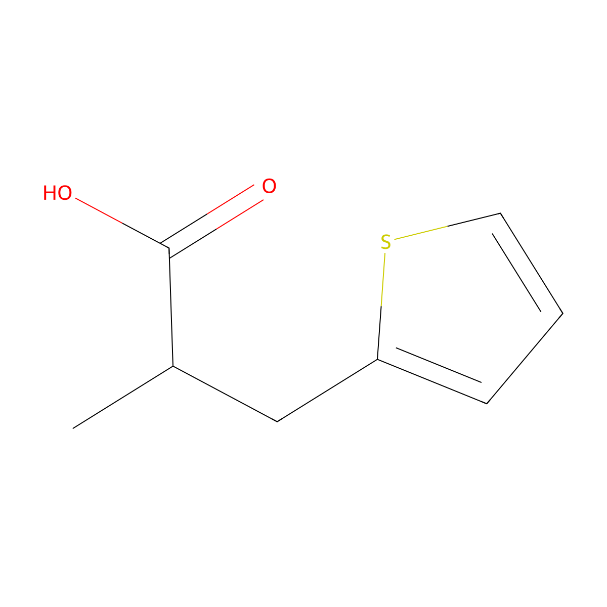 2-Methyl-3-(thiophen-2-yl)propanoic acid molecular structure, CAS 104483-15-0