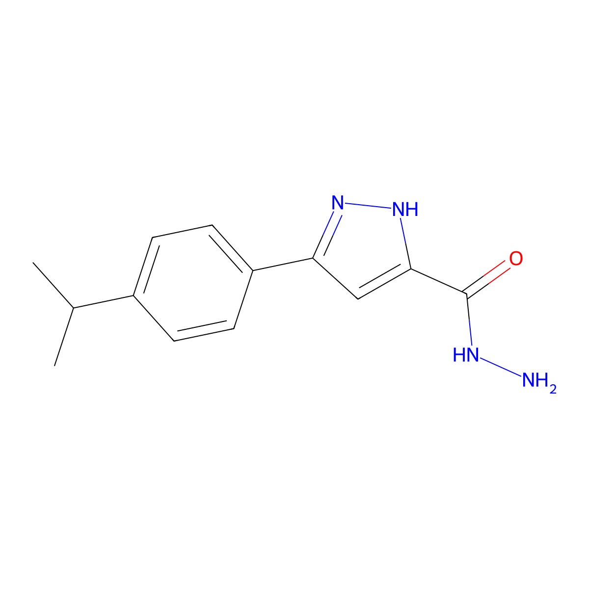 3-(4-Isopropylphenyl)-1H-pyrazole-5-carbohydrazide molecular structure, CAS 1044837-29-7