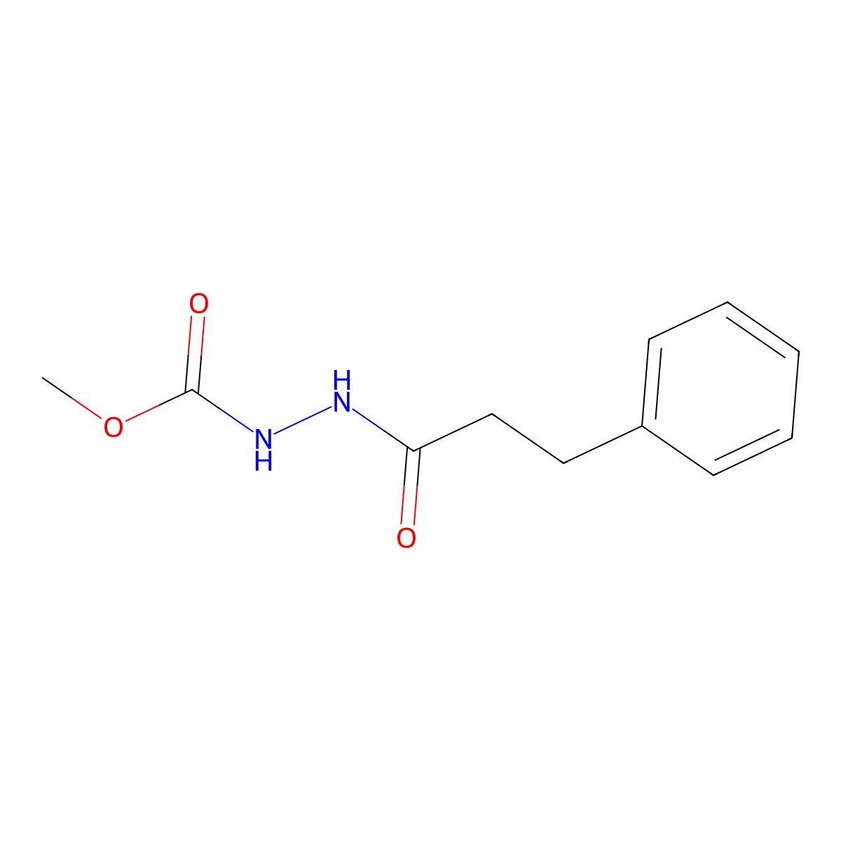 Methyl 2-(3-phenylpropanoyl)hydrazinecarboxylate molecular structure, CAS 104484-79-9