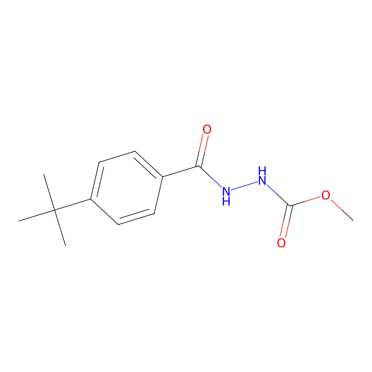 Methyl 2-(4-tert-butylbenzoyl)hydrazinecarboxylate molecular structure, CAS 104484-91-5
