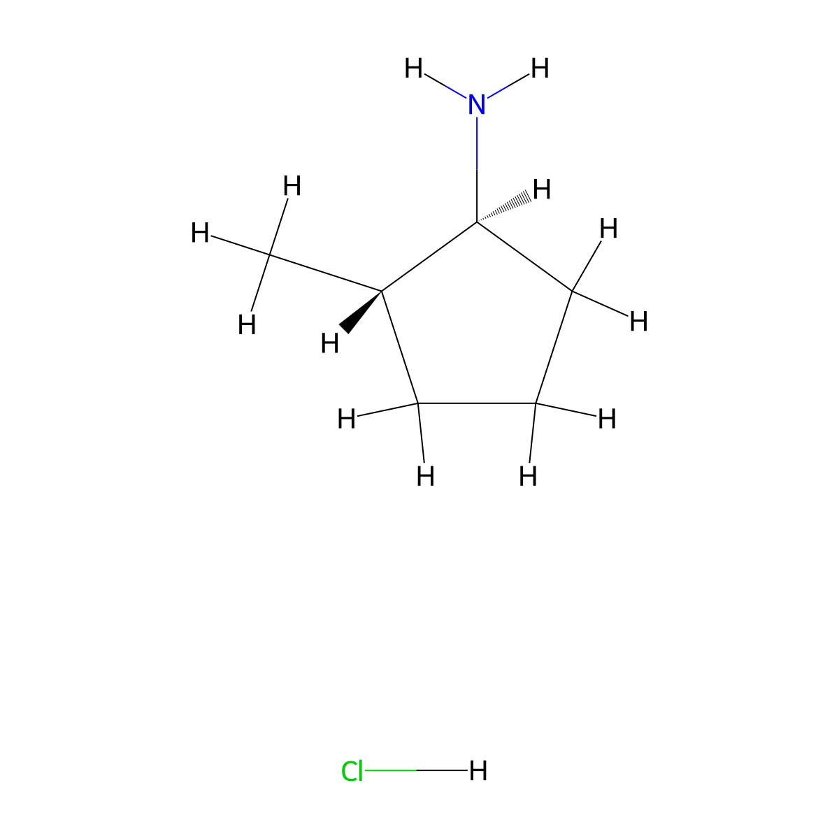 (1S,2S)-2-Methylcyclopentan-1-amine hydrochloride molecular structure, CAS 104485-20-3