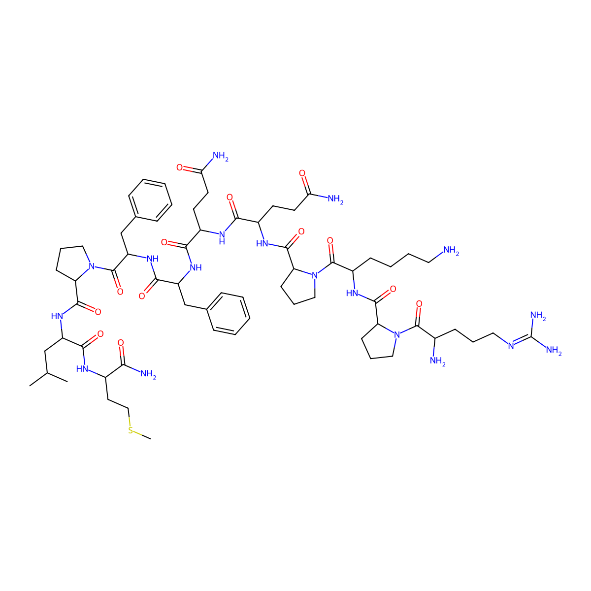 Substance P, pro(9)- molecular structure, CAS 104486-69-3