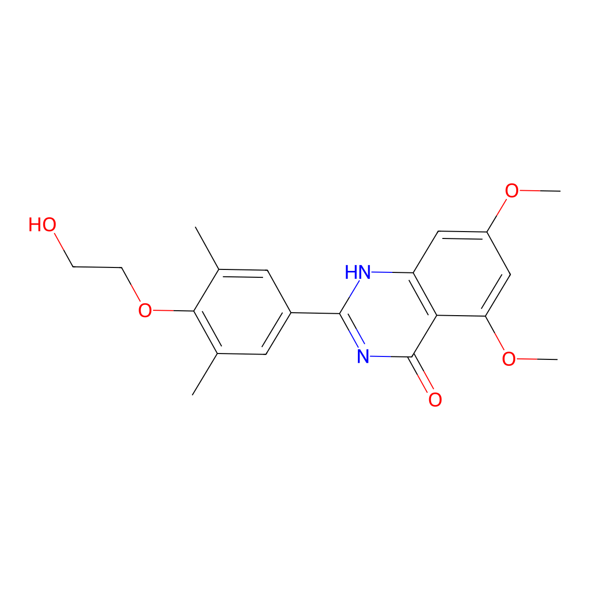 2-[4-(2-hydroxyethoxy)-3,5-dimethylphenyl]-5,7-dimethoxy-1H-quinazolin-4-one molecular structure, CAS 1044870-39-4
