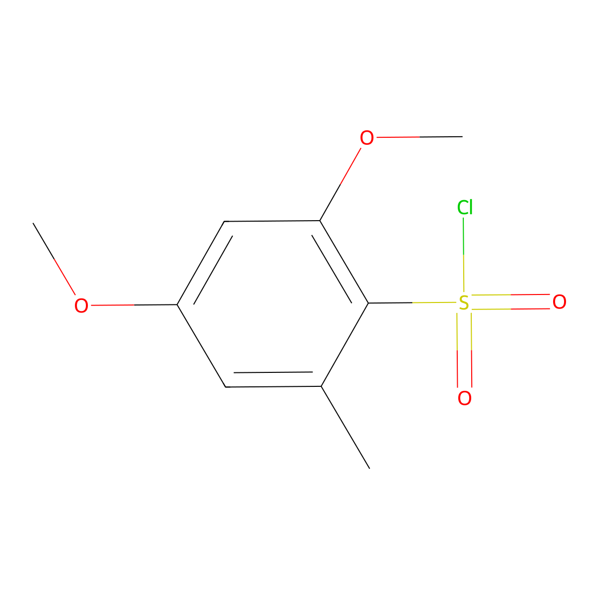 2,4-Dimethoxy-6-methylbenzene-1-sulfonyl chloride molecular structure, CAS 1044872-06-1
