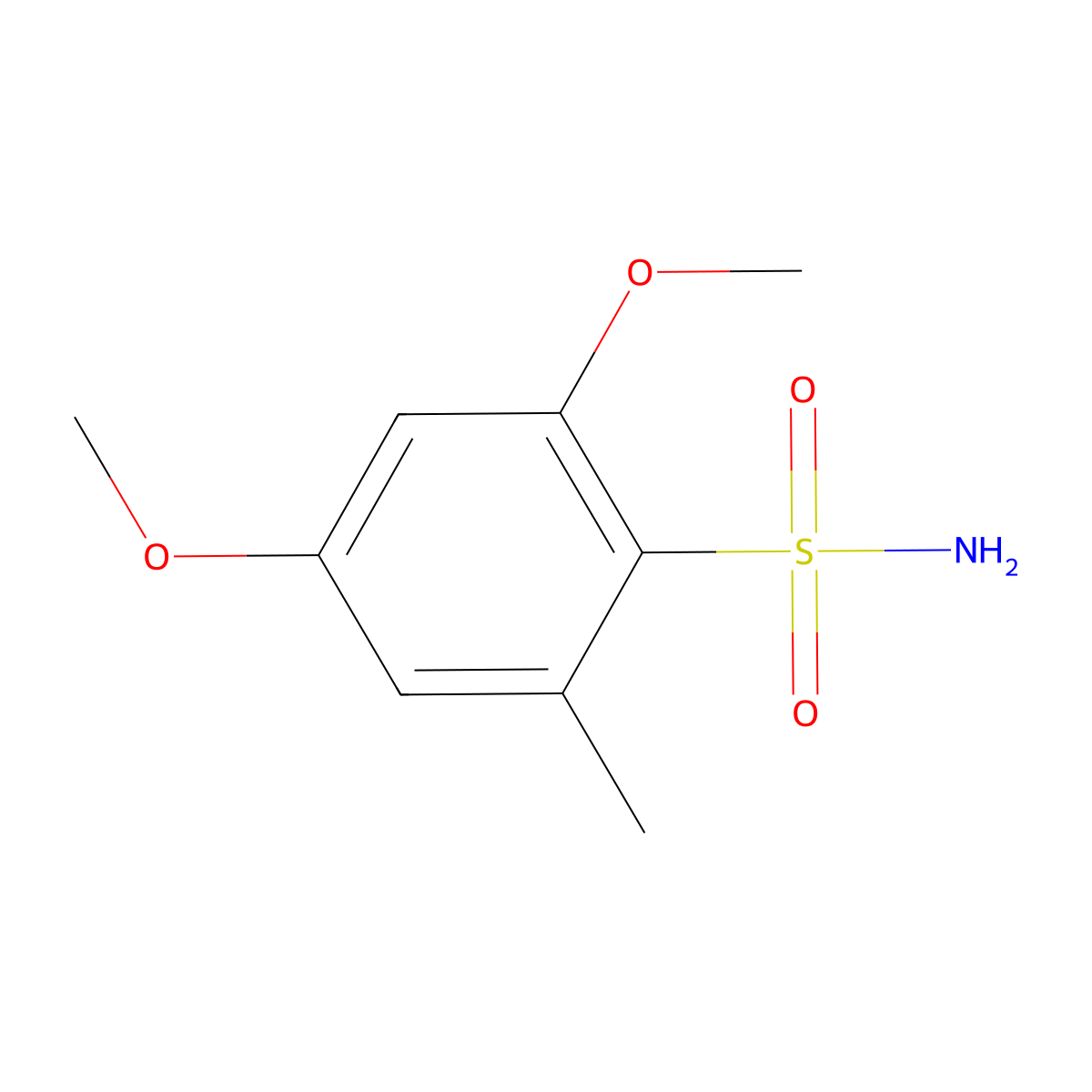 2,4-Dimethoxy-6-methylbenzene-1-sulfonamide molecular structure, CAS 1044872-07-2