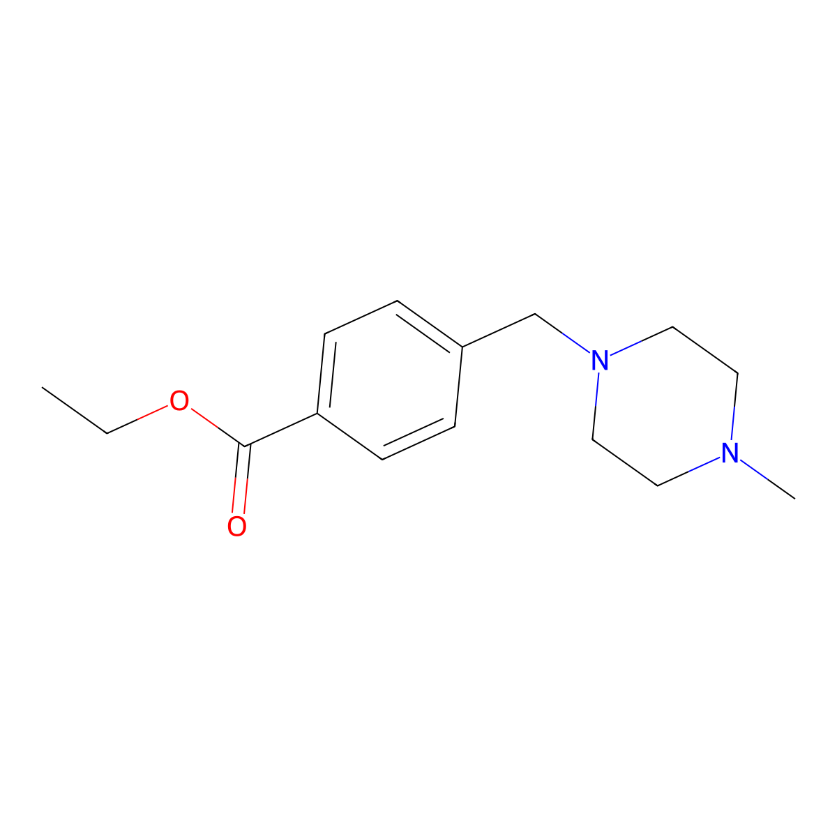 Ethyl 4-((4-methylpiperazin-1-yl)methyl)benzoate molecular structure, CAS 1044872-32-3