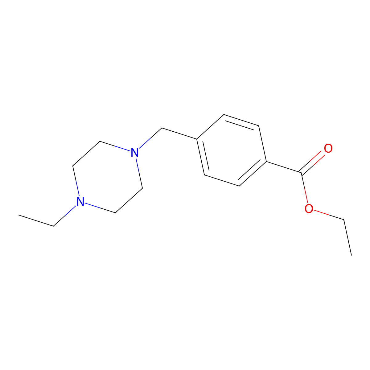 4-(4-Ethyl piperazin-1-ylmethyl)-benzoic acid ethyl ester molecular structure, CAS 1044872-36-7