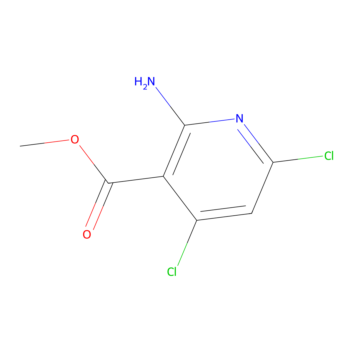 Methyl 2-amino-4,6-dichloronicotinate molecular structure, CAS 1044872-40-3