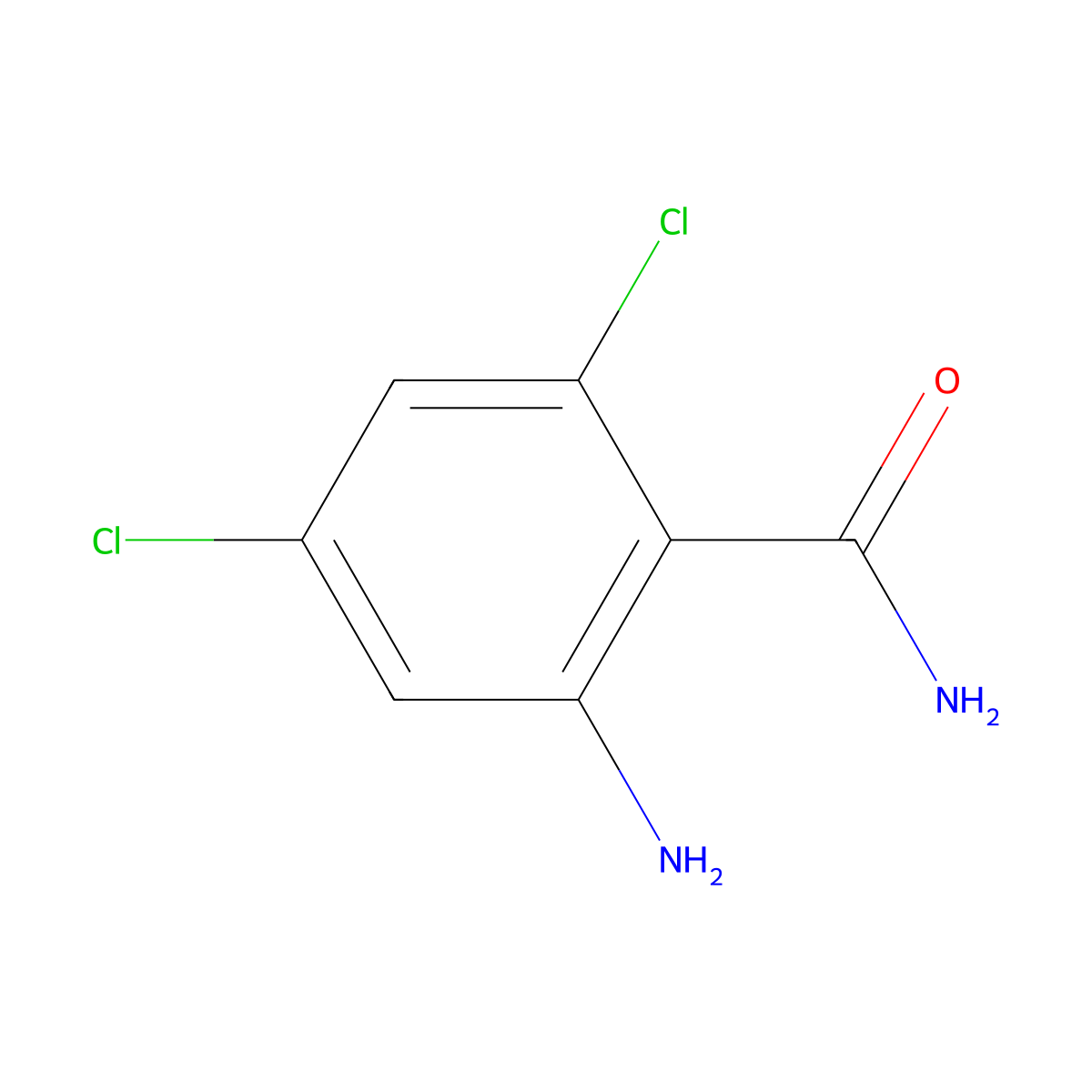 2-Amino-4,6-dichlorobenzamide molecular structure, CAS 1044872-57-2