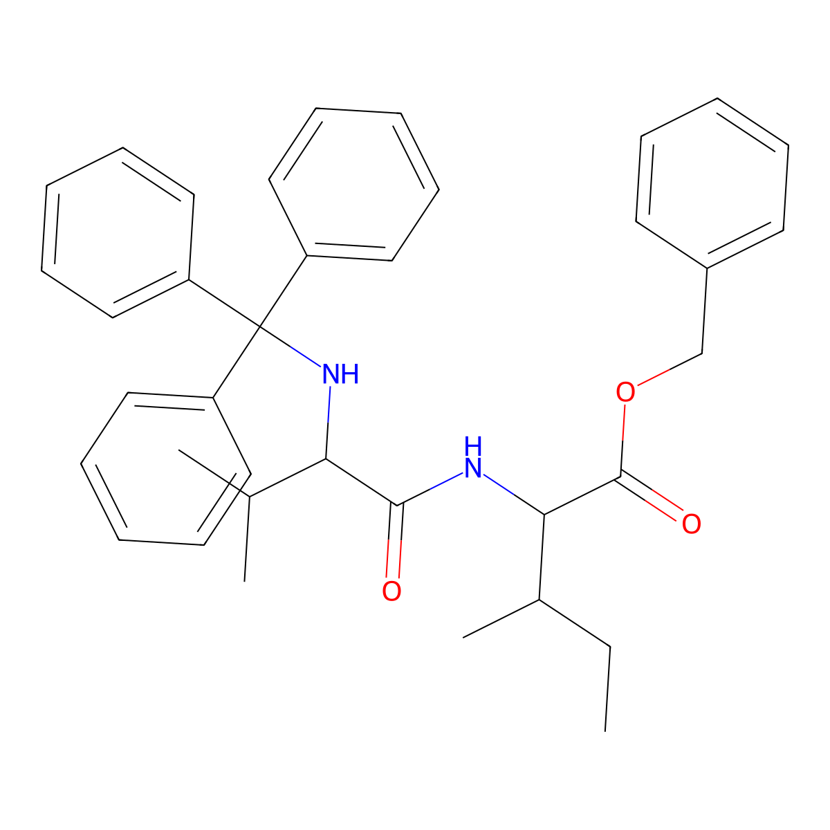 Benzyl trityl-L-valyl-L-isoleucinate molecular structure, CAS 104488-18-8