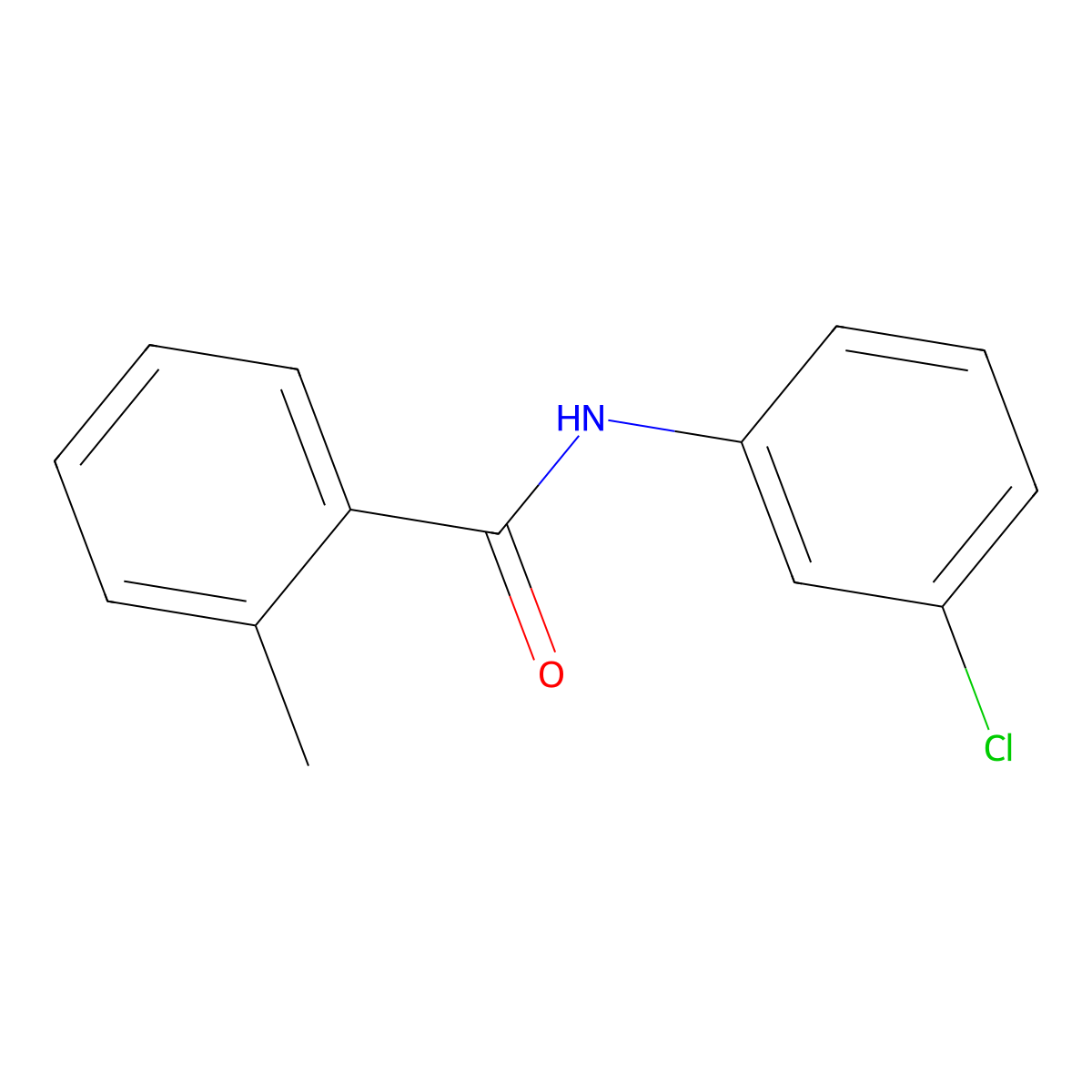 Benzamide, N-(3-chlorophenyl)-2-methyl- molecular structure, CAS 10449-88-4