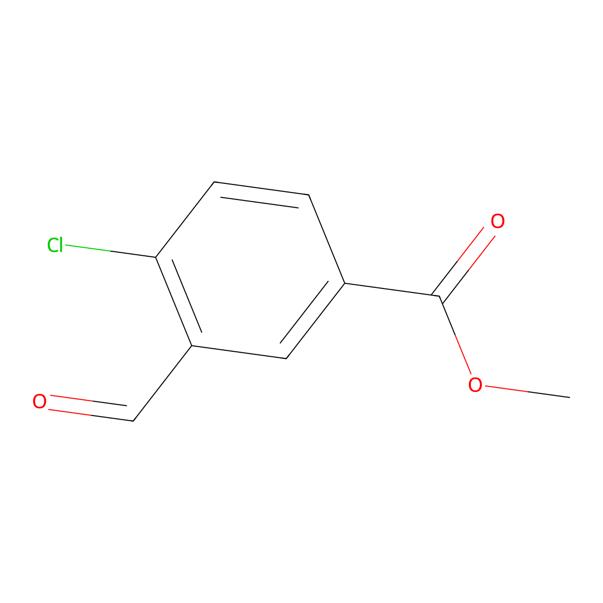 Methyl 4-chloro-3-formylbenzoate molecular structure, CAS 1044920-98-0