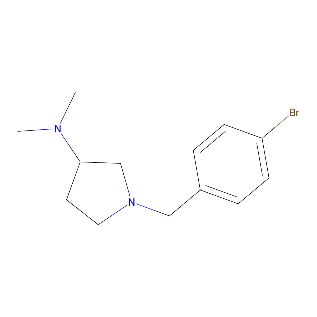 1-(4-bromobenzyl)-N,N-dimethylpyrrolidin-3-amine molecular structure, CAS 1044924-01-7